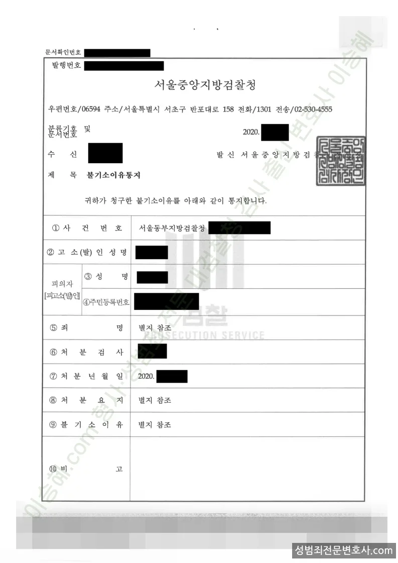 무고 · 협박 외 2 처분문서(개인정보 삭제)