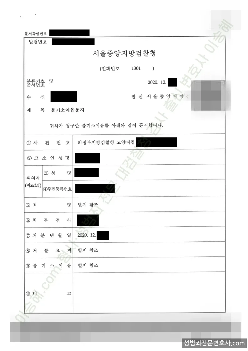 주거침입강간 · 주거침입강제추행 외 1 처분문서(개인정보 삭제)