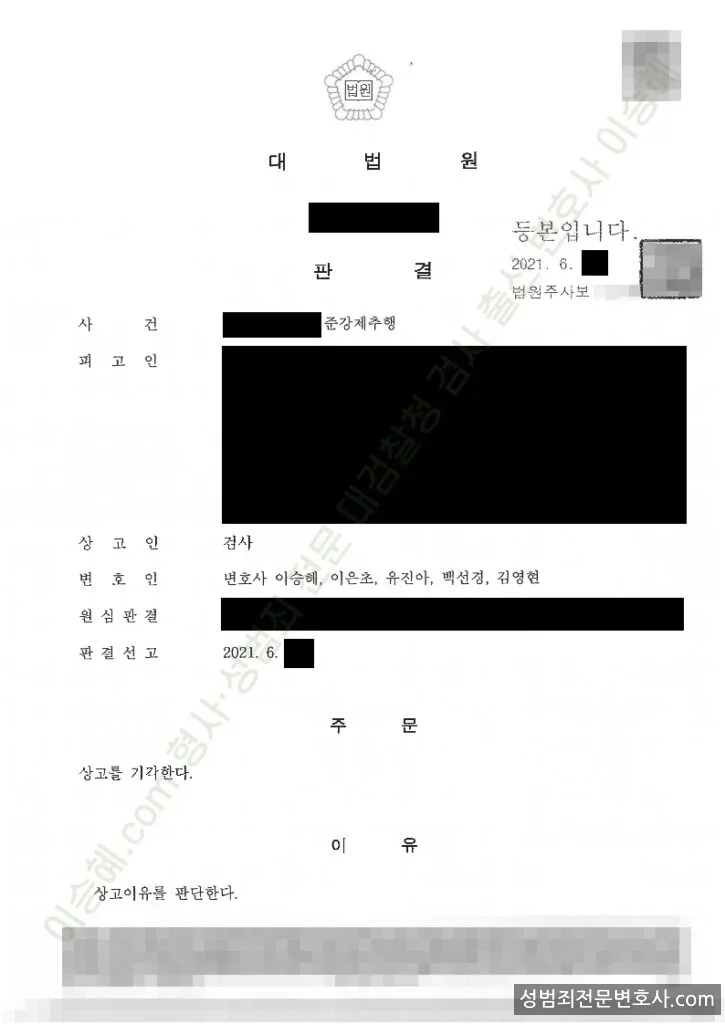 준강제추행 처분문서(개인정보 삭제)