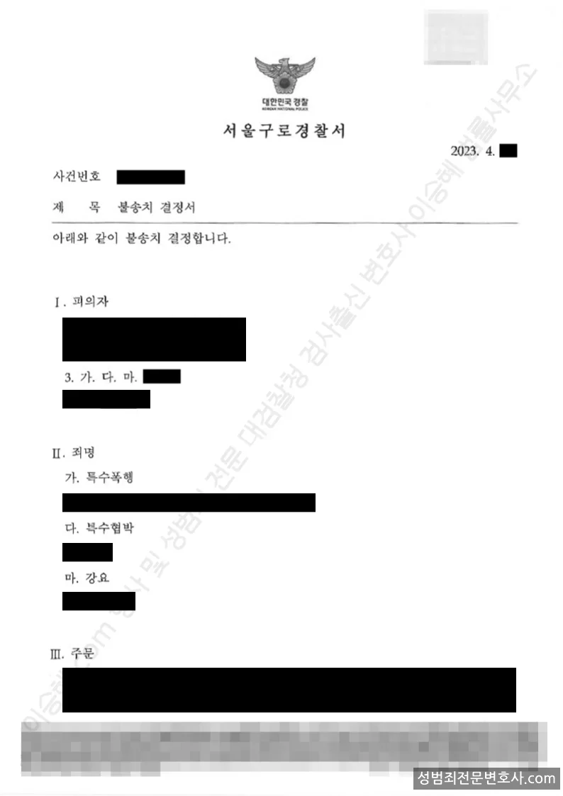 특수폭행 · 특수협박 외 1 처분문서(개인정보 삭제)