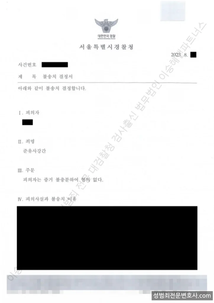 준유사강간 처분문서(개인정보 삭제)