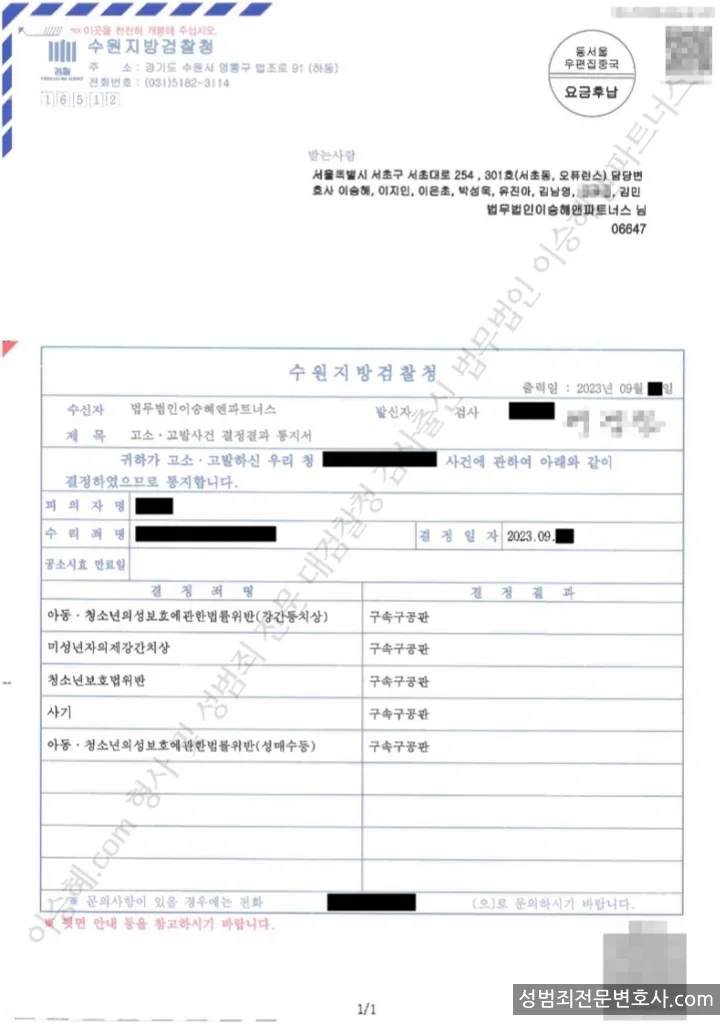 아청법위반(강간등치상) · 아청법위반(성매수등) 외 3 처분문서(개인정보 삭제)