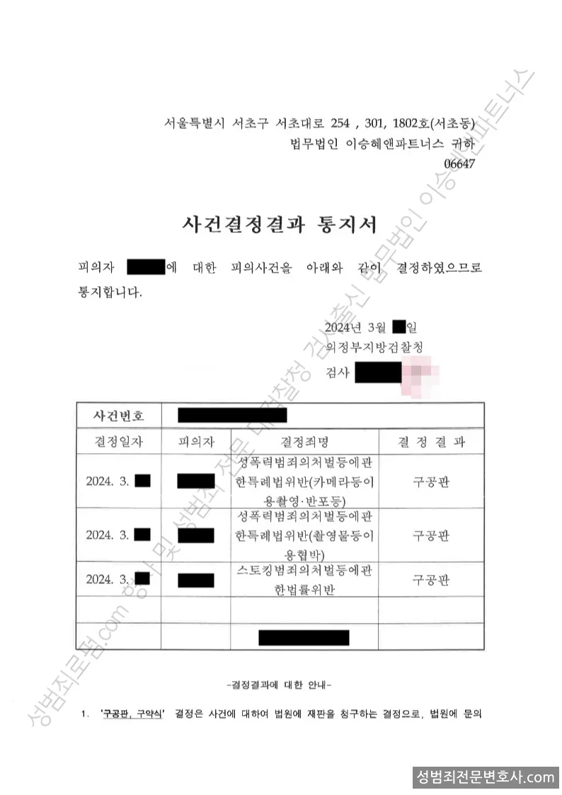성폭법위반(카메라등이용촬영·반포등), · 성폭법위반(촬영물등이용협박), 외 1 처분문서(개인정보 삭제)