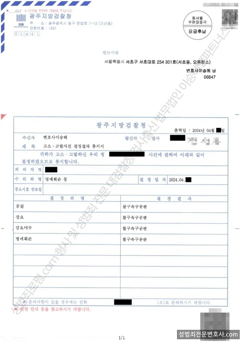 공갈 · 강요(미수) 외 1 처분문서(개인정보 삭제)