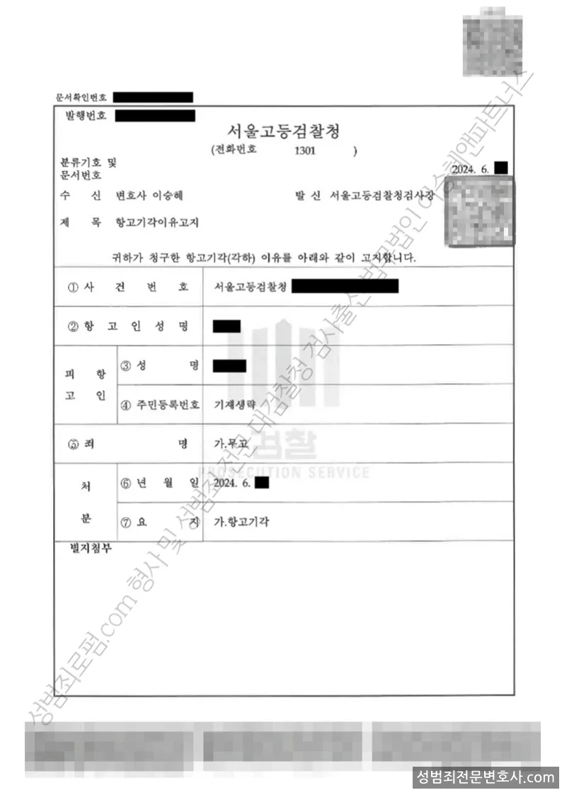 무고 처분문서(개인정보 삭제)