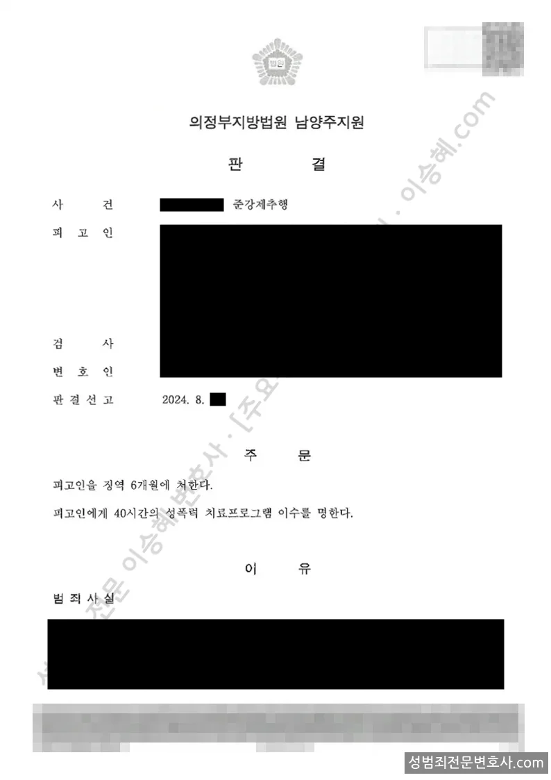 준강제추행 처분문서(개인정보 삭제)