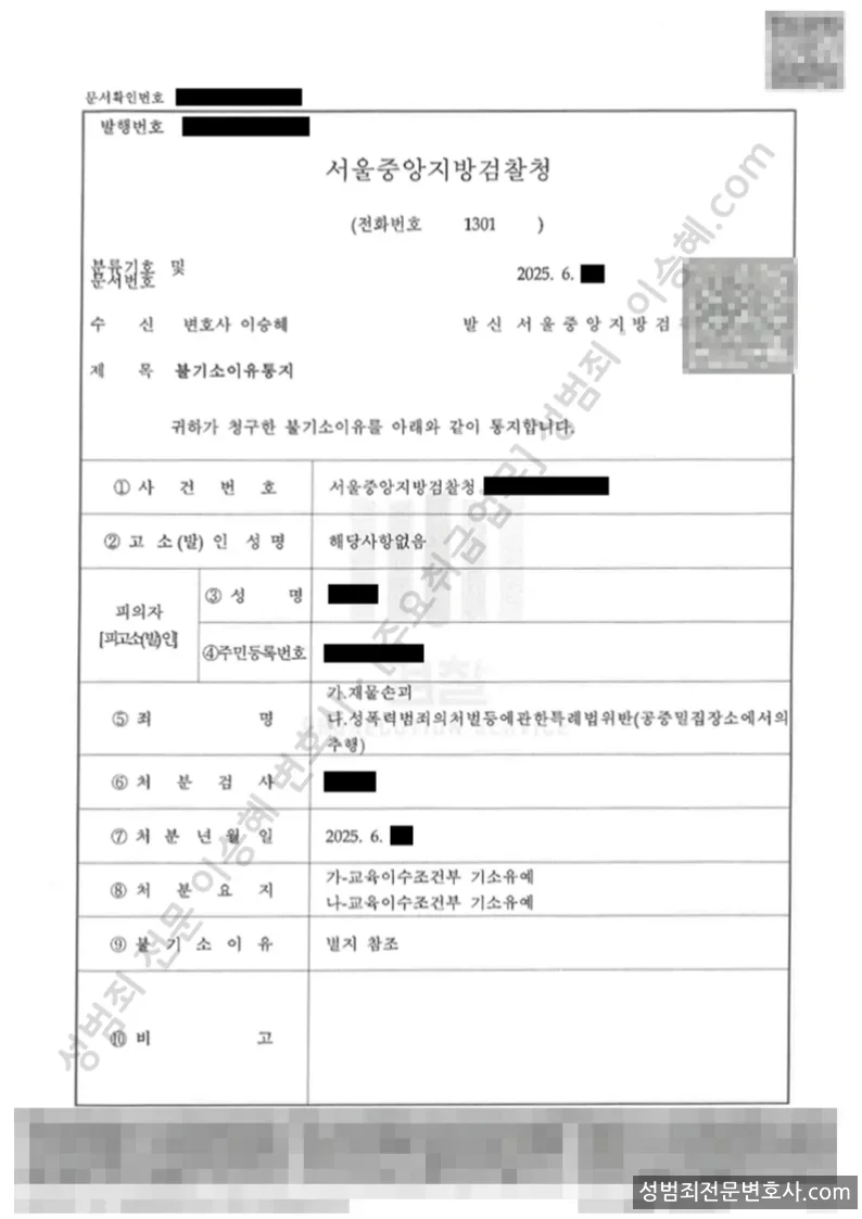 성폭법위반(공중밀집장소에서의추행) · 재물손괴 처분문서(개인정보 삭제)