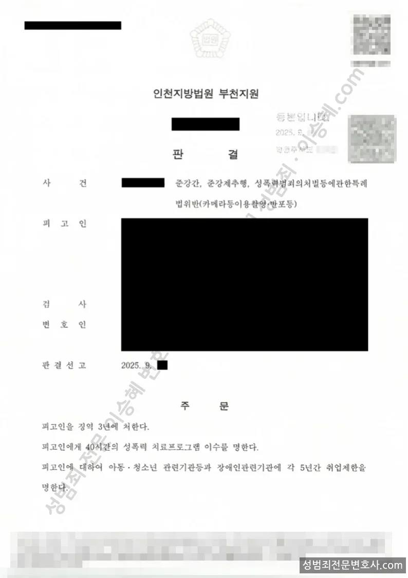 준강간 · 준강제추행 외 1 처분문서(개인정보 삭제)