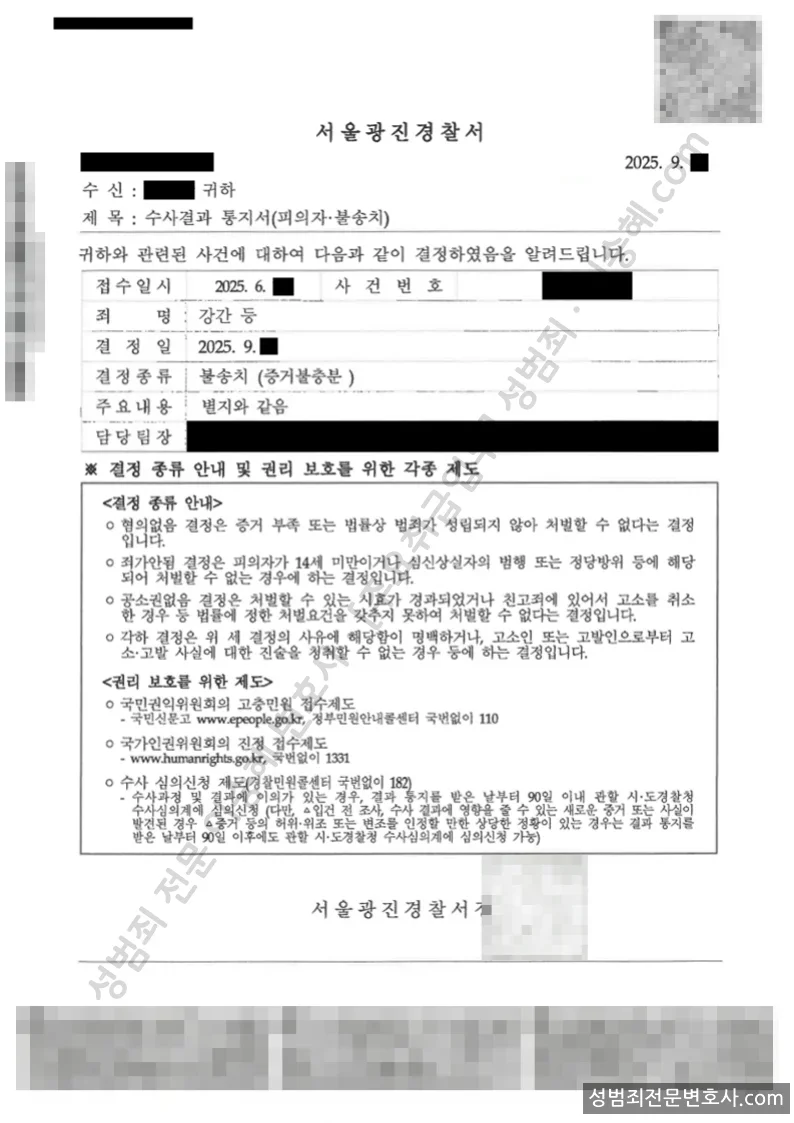 강간 · 강간미수 처분문서(개인정보 삭제)