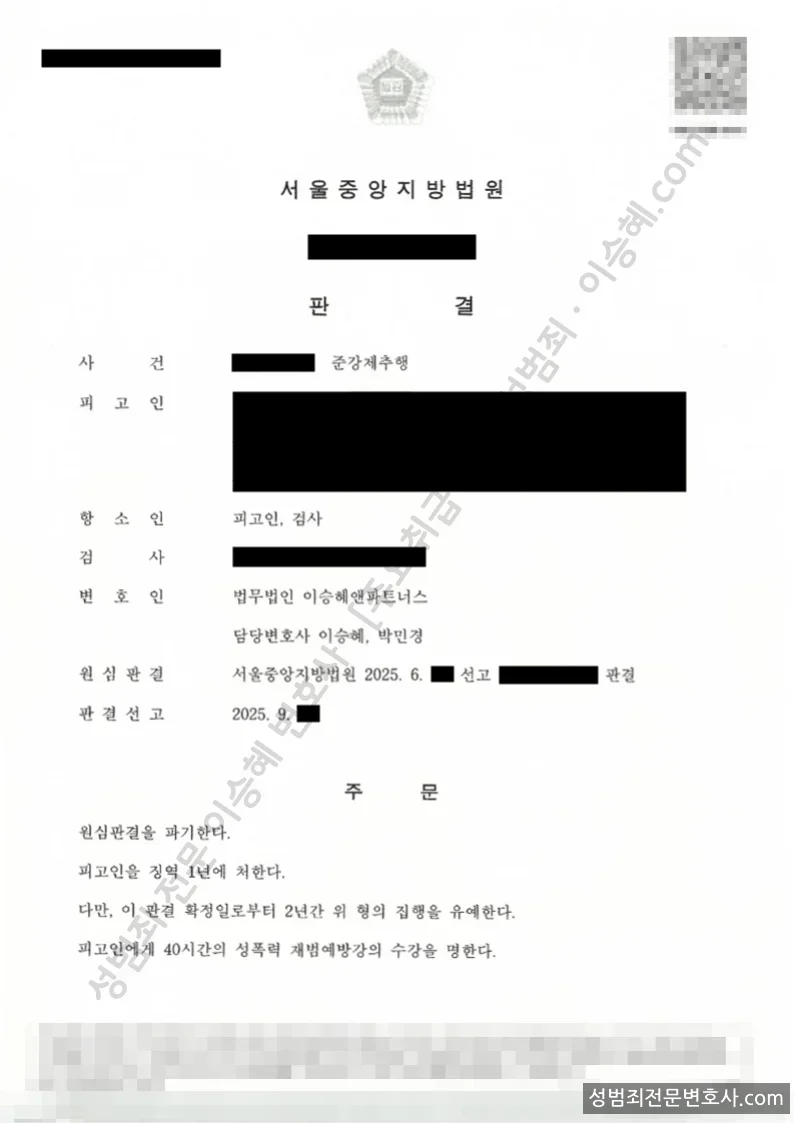 준강제추행 처분문서(개인정보 삭제)