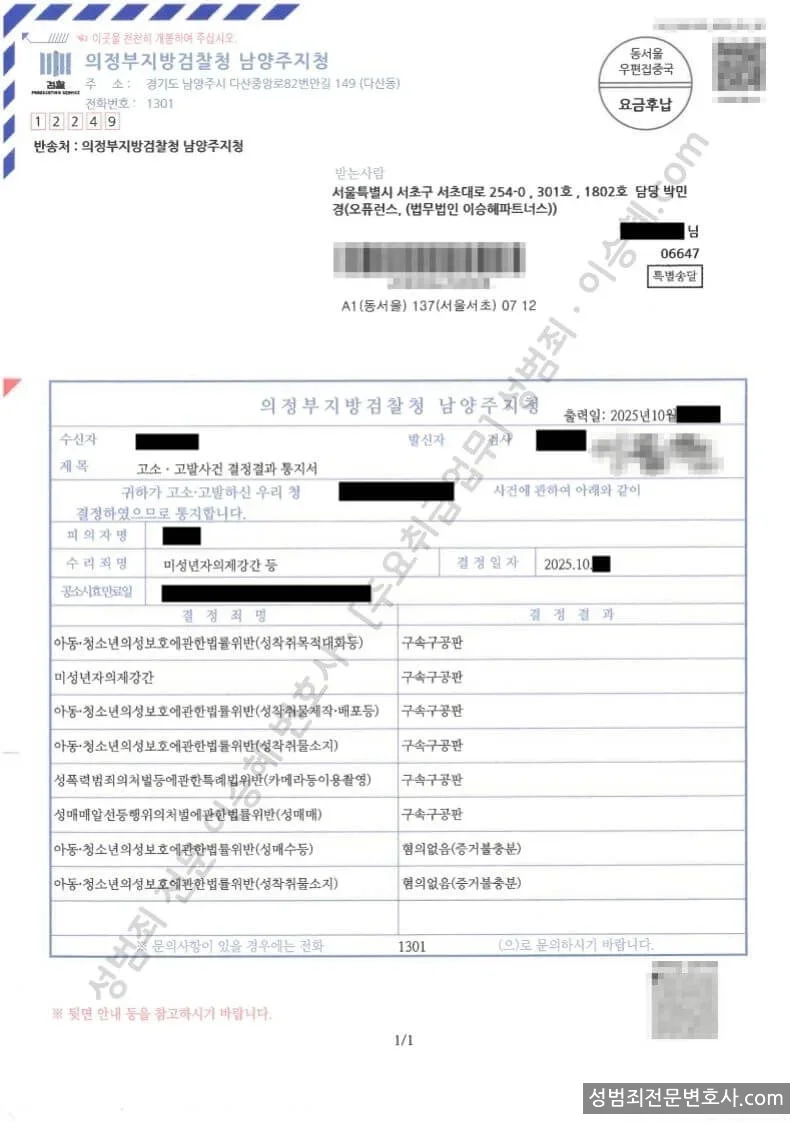 아청법위반(성착취목적대화등) · 아청법위반(성착취물제작배포등) 외 3 처분문서(개인정보 삭제)