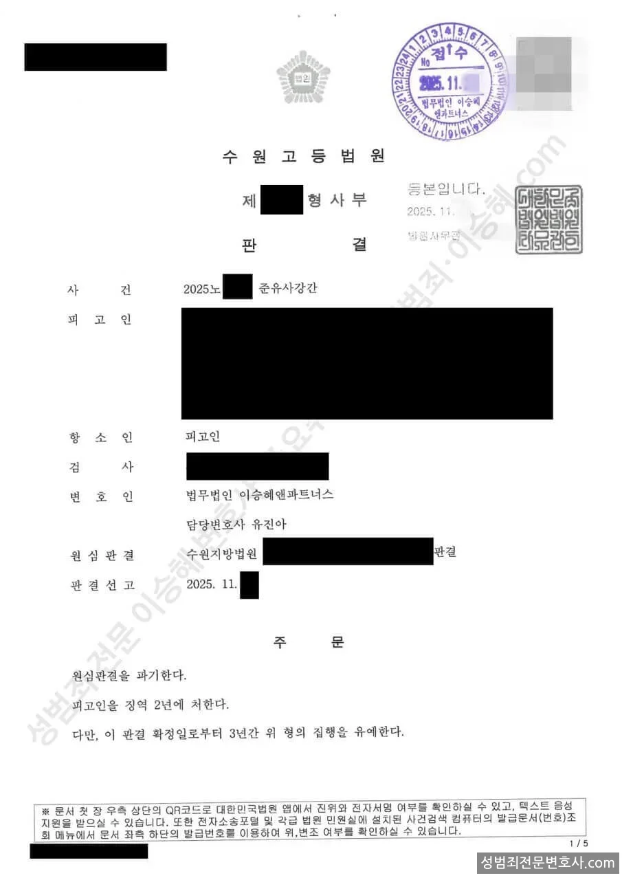 준유사강간 처분문서(개인정보 삭제)
