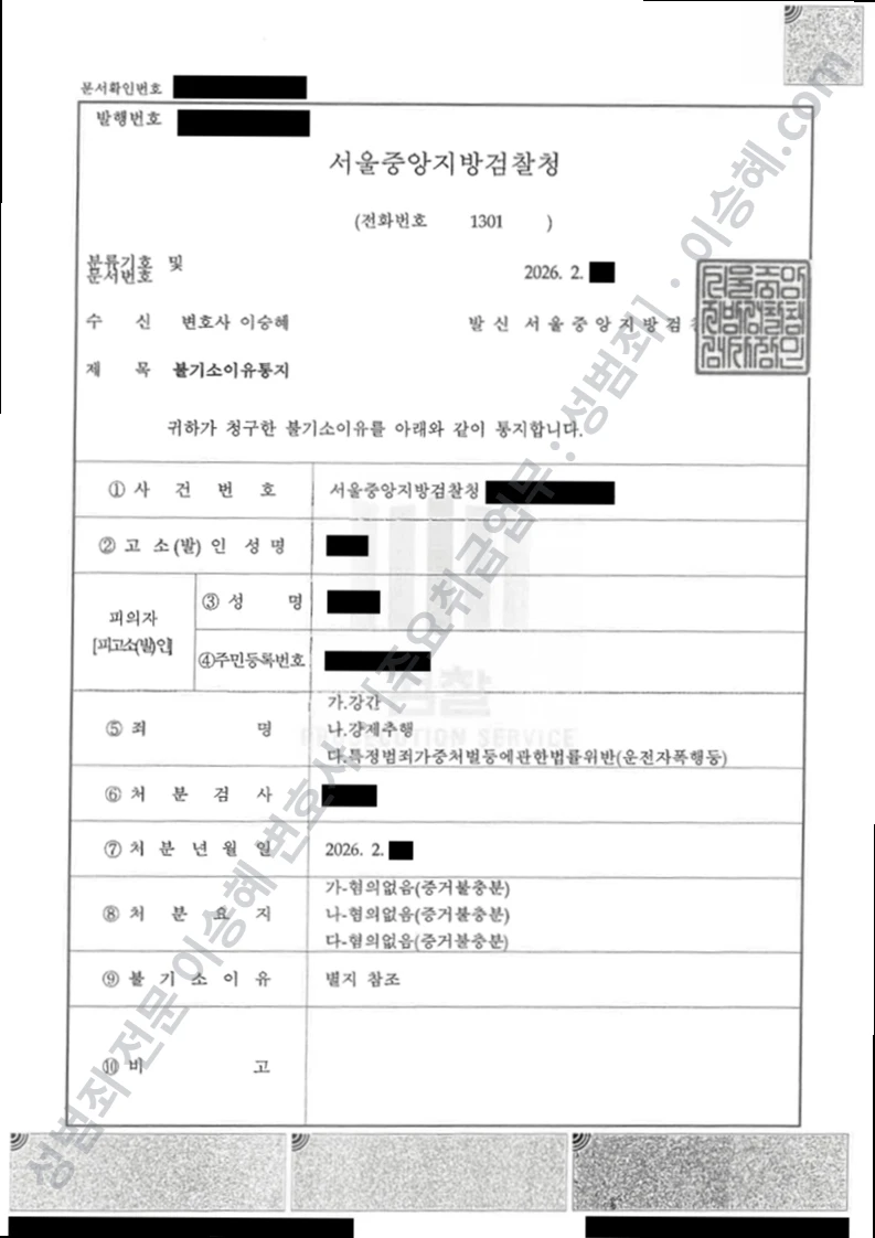 강간 · 강제추행 외 1 처분문서(개인정보 삭제)