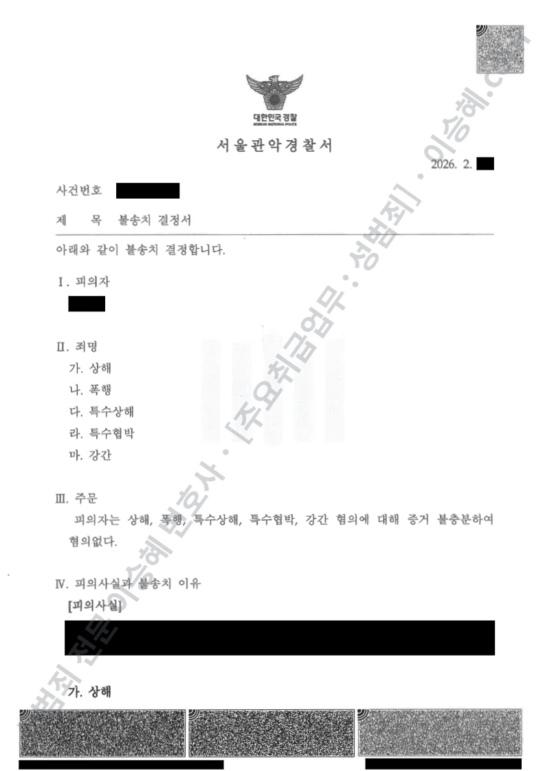 강간 · 상해 외 3 처분문서(개인정보 삭제)