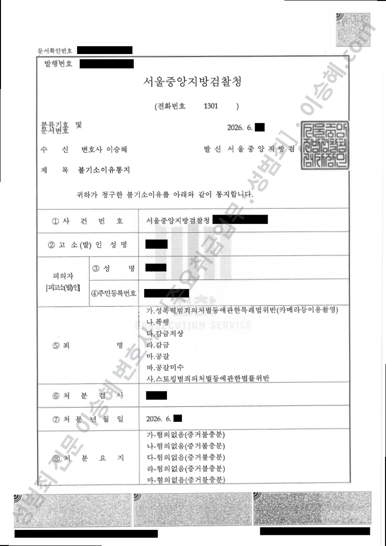 성폭법위반(카메라등이용촬영) · 폭행 외 5 처분문서(개인정보 삭제)