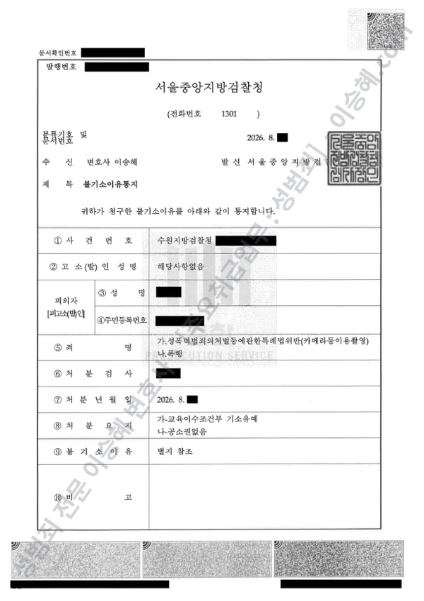 성폭법위반(카메라등이용촬영) · 폭행 처분문서(개인정보 삭제)