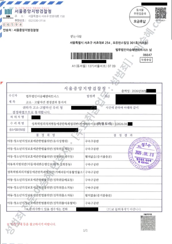 아청법위반(유사성행위) · 아복법위반(아동에대한음행강요매개성희롱등) 외 3 처분문서(개인정보 삭제)