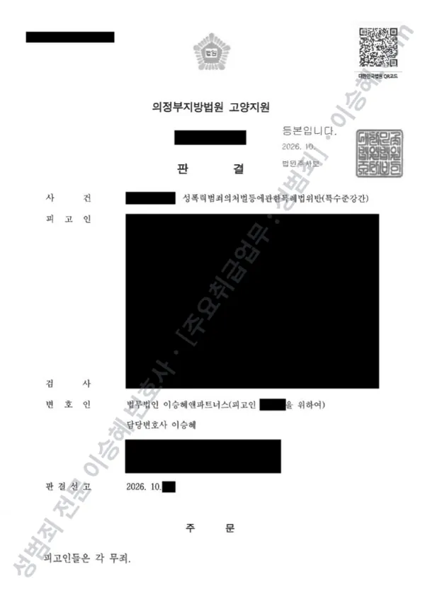 성폭법위반(특수준강간) 처분문서(개인정보 삭제)